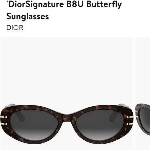 Dior B8U butterfly oval dark Havana Sunglasses - Picture 3 of 12